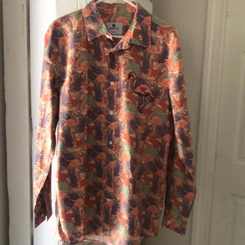 Standard Issue embroidered tropical flamingo